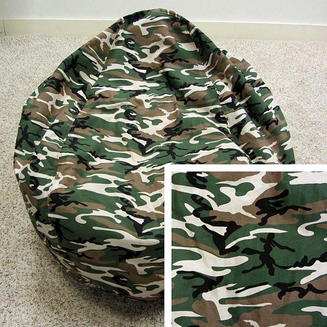 Camouflage bean top bag chair